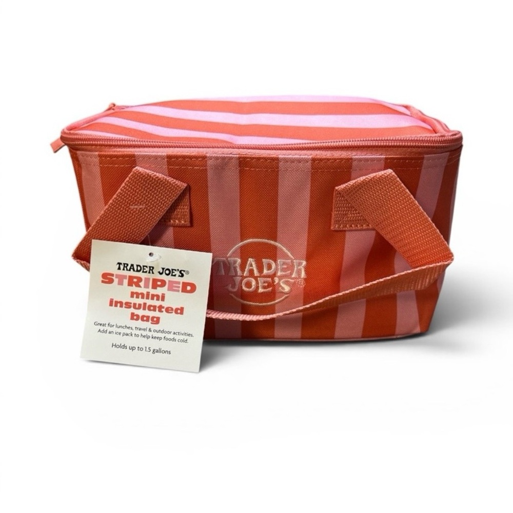 Trader Joe's Orange Striped Mini Insulated Tote